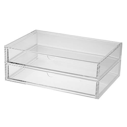 無印良品 重なるアクリルケース2段引出・大 約幅25.5×奥行17×高さ9.5cm 82998283