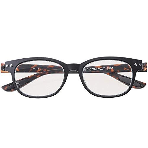 老眼鏡 ブルーライトカット 携帯 軽量 おしゃれ ウェリントン colorfulook ブラック デ...