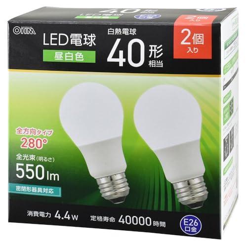 オーム(OHM)オーム電機 LED電球 E26 40形相当 昼白色 2個入 LDA4N-G AG59...