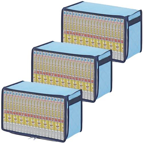 アストロ コミック収納ケース 3個組 除湿機能付き生地使用 ホコリなどの汚れから守る 本 漫画 マン...