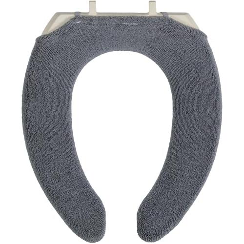 カキウチ 便座カバー U型 チャコール 洗濯機で丸洗い可能 大きな差し込み口 かんたんセット SEL...