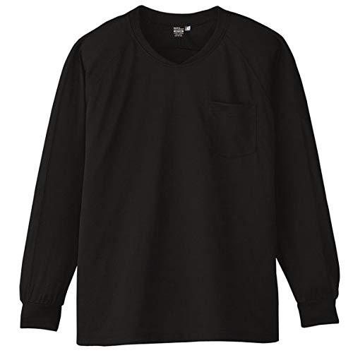 CO-COS A-668 冷感長袖VネックTシャツ ブラックN LL