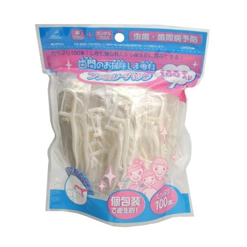 アヌシ 歯間のお掃除しま専科 デンタルフロス ファミリーパック 白 100本入 06-570