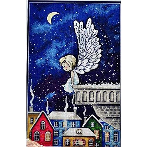エンジェルは、月光のクロスステッチキットエジプト綿フロス、150x250stitch、40x54cm...