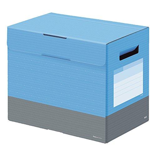 プラス ファイルボックス フタ付き A4横 背幅200mm デジャヴ スカイブルー 76-461