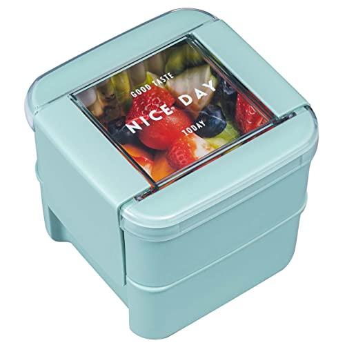 岩崎工業 弁当箱 イージーケア ランチボックス スクエア2段 680ml ミント フタ・パッキンが一...