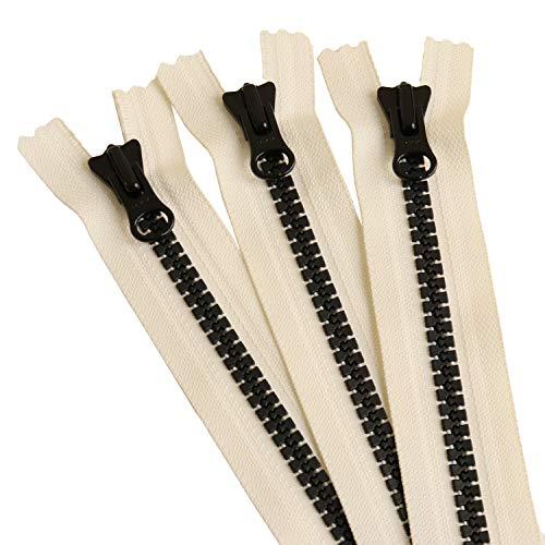 Y.K.K 8ビスロンファスナー 20cm ホワイト×ブラック 8VSC20-CO4