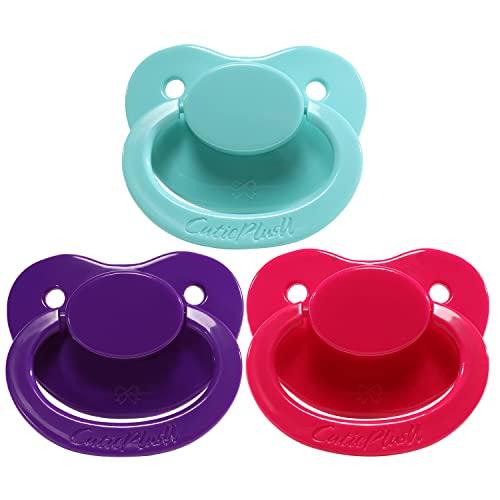 CutiePlusU 大人用 ラージサイズおしゃぶり 大人向け3個入り-ダークパープル、ローズレッド...
