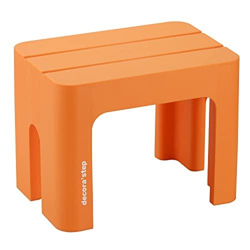 サンカ デコラステップ 踏み台 昇降ステップ台 オレンジ トールS 高さ30cm 広い足のせ部分と滑...