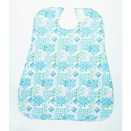 介援隊 食事用エプロン CX-01002 パッチワークブルー