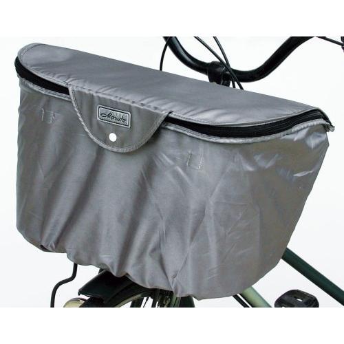 MARUTO(マルト) ワイドカゴ用 2段式前バスケットカバー 大きいサイズ グレー BC-2000