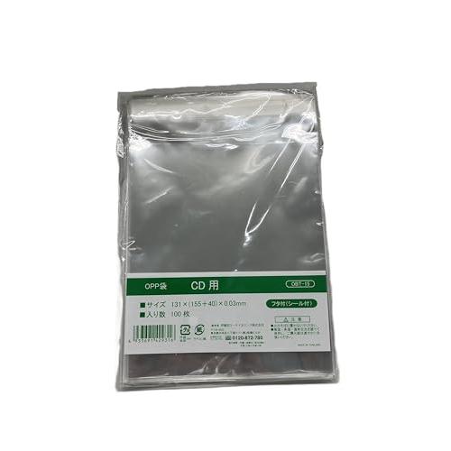 伊藤忠リーテイルリンク OPP袋フタ付(シール付)CDスリムケース用 100枚入　薄型ケース専用