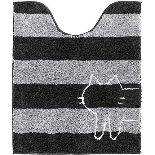 オカ(OKA) うちねこ ロングトイレマット 約 75 cm× 63 cm グレー (洗える おしゃ...