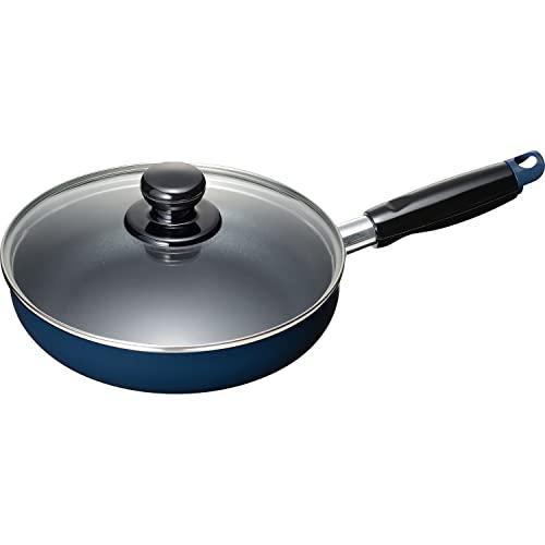 和平フレイズ お手入れ簡単 フライパン20cm ブルー ふっ素樹脂加工 IH・ガス対応 ガラス蓋付 ...