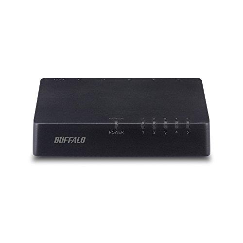 バッファロー BUFFALO 10/100Mbps対応 プラスチック筺体 AC電源 5ポート ブラッ...