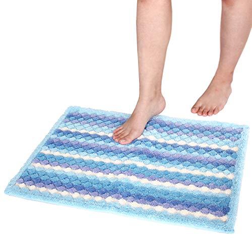 オカ バスマット 乾度良好 抗カビプラス 吸水 速乾 約45×60cm ブルー