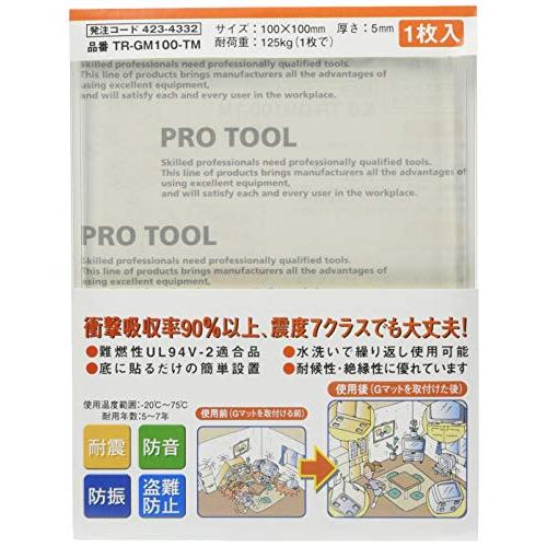 TRUSCO(トラスコ) 耐震・防振・防音Gマット 100X100mm 透明 TR-GM100-TM