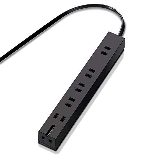 エレコム 電源タップ 5m 回転機能 6個口(内3ピン1) ブラック T-KF01-2650BK