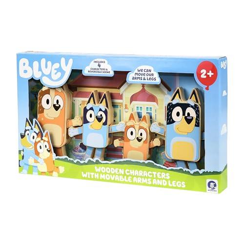 Bluey木製キャラクターフィギュア ? カラフルな木製フィギュア4体 ? FSC認定 3歳以上