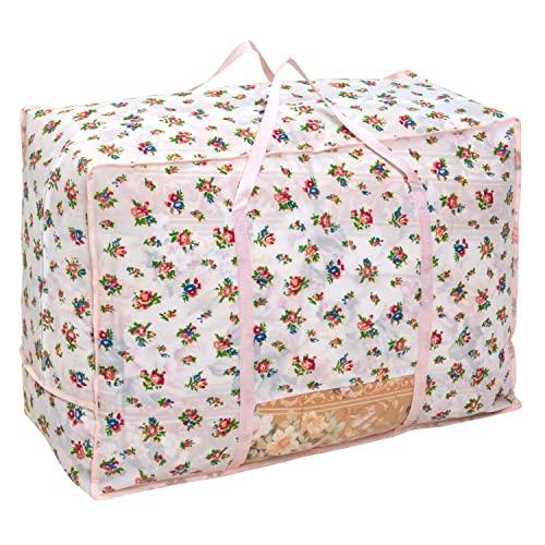 アストロ 収納ケース 羽毛布団用 シングルサイズ・ダブルサイズ兼用 プチローズ柄 不織布 収納袋 縦...
