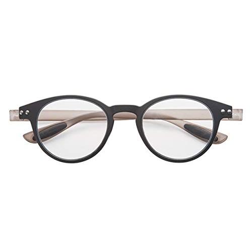 老眼鏡 ブルーライトカット 携帯 軽量 おしゃれ ボストン colorfulook ブラック*グレー...