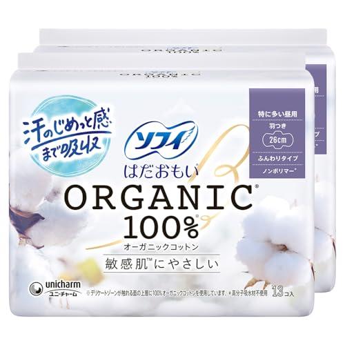 ソフィ Sofy 敏感肌にやさしい はだおもい オ-ガニックコットン 特に多い昼用 羽つき 26cm...