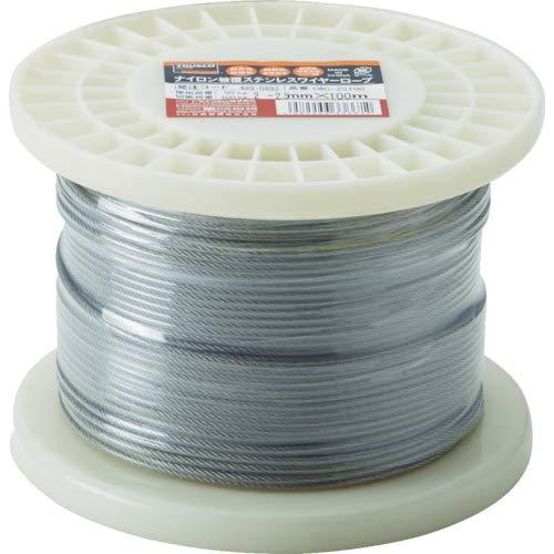 TRUSCO(トラスコ) ステンレスワイヤロープ ナイロン被覆 Φ2.0(2.5)mm×10 CWC...