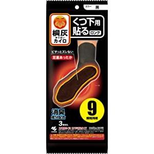 桐灰化学不思議な足もとカイロはるロング黒 ３足 ×５個セット