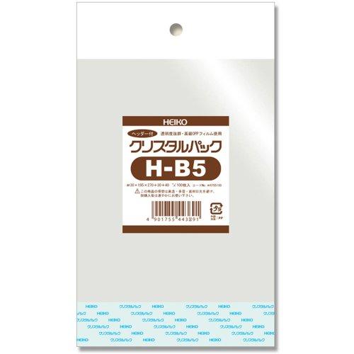 シモジマ ヘイコー 透明 OPP袋 クリスタルパック ヘッダー付 B5 100枚 H-B5 厚0.0...