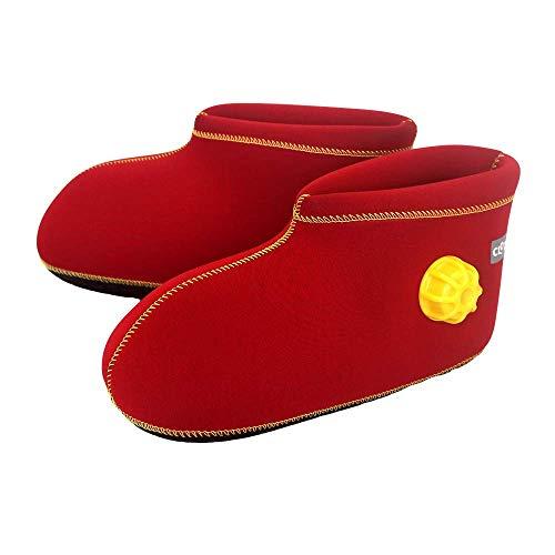 クロッツ やわらか湯たんぽ 足用 ショートタイプ 履く湯たんぽ 全身がポカポカに 節電に大 (レッド...