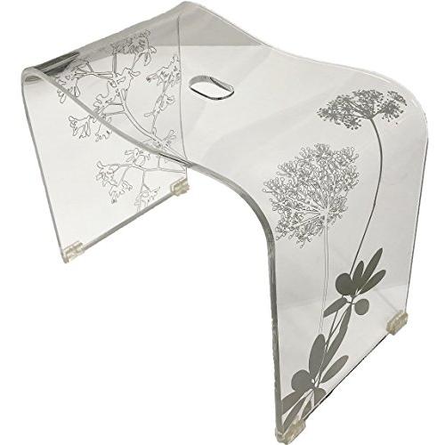 センコー(Senko) サリナ 2 バスチェア 風呂いす 高さ約 35cm クリア 透明クリア地にプ...