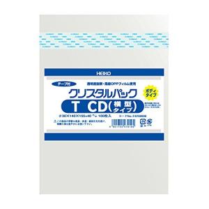 シモジマ ヘイコー 透明 OPP袋 クリスタルパック テープ付 ボディタイプ CD用 横 100枚 T-CD 厚0.03×幅140×高155+テ｜remtory