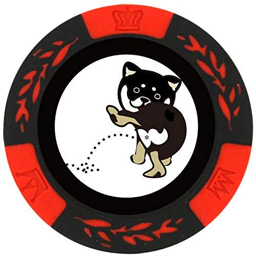 ホクシン交易 ゴルフグリーンマーカー レッド 直径約40mm 和んこ堂 京都 黒柴 柴犬 MK022...
