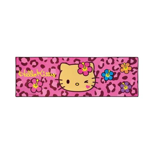 ひんやり 冷感 クールタオル ケース付き ハローキティ レオパード ロング 90×30cm 冷感タオ...