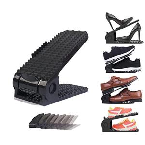 Yagizaai Bayouシューズスロット 8個の靴収納オーガナイザー 4段階の調節可能なシューズスタッカー アップグレードされた靴スペース節