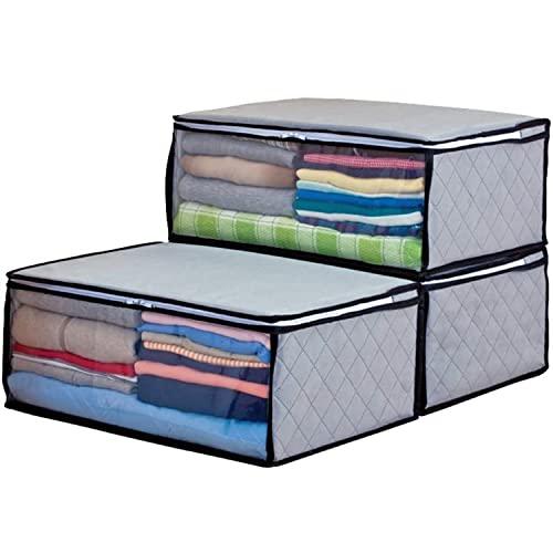 アストロ 活性炭消臭 衣類収納ケース 3枚組 グレー 活性炭のチカラで消臭保管 通気性の良い不織布製...