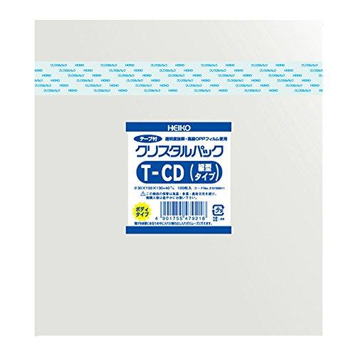 シモジマ ヘイコー 透明 OPP袋 クリスタルパック テープ付 ボディタイプ CD用 縦 100枚 ...