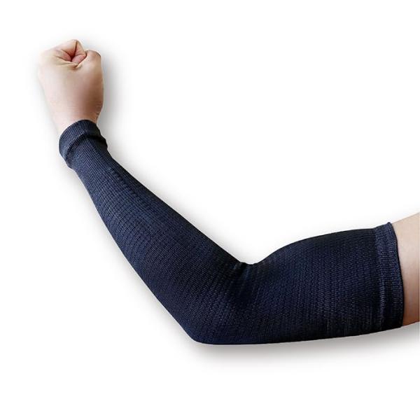 福徳産業 ツヌーガ製 アームカバー 40cm 厚手 ブラック 2枚入 接触冷感 耐切創 東洋紡 高分...