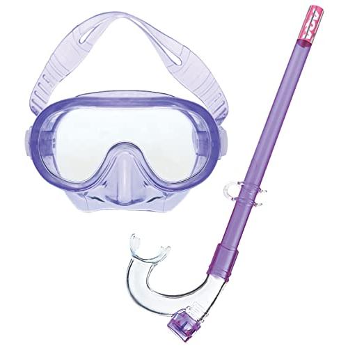 エーキューエー(AQA) マリンスポーツ スノーケル SEA-J 2点セットV クリスタルパープル(...