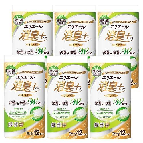 エリエール トイレットペーパー 消臭プラス(+) 25m×72ロール(12ロール×6パック) ダブル...