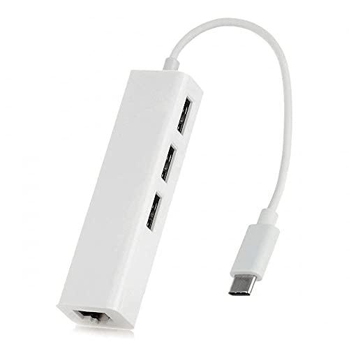 JSER USB 3.1タイプC USB - C複数3ポートハブwithイーサネットネットワークLA...