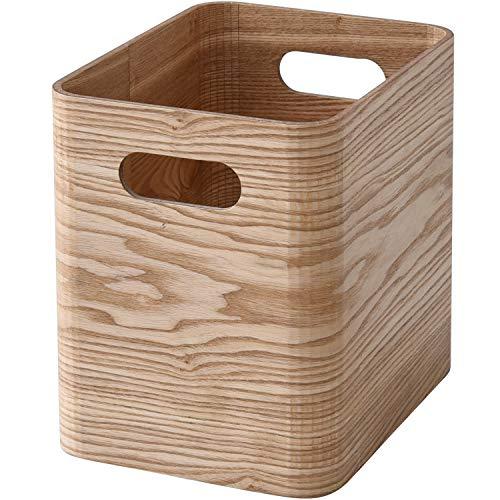 山善(YAMAZEN) 収納ボックス ナチュラル ハーフ 完成品 天然木(タモ材)使用 TSB-1H...