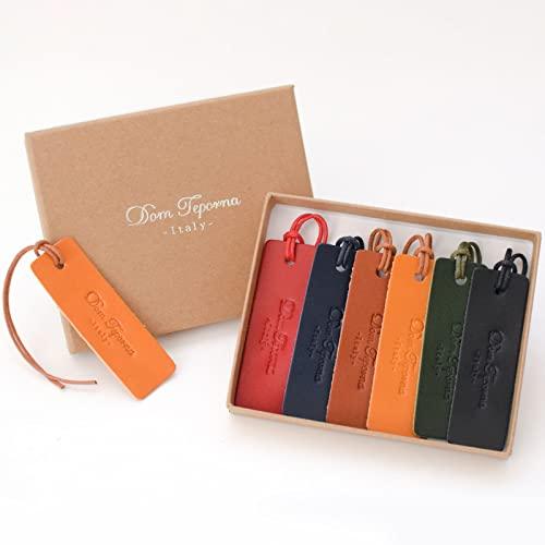 Dom Teporna しおり 本革 イタリアンレザー 紐付き ブックマーク おしゃれな読書に ブッ...
