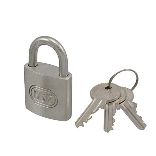 ハイロジック Age 錆・汚れに強い ステンレス製 ダブルロック 南京錠 30mm 3本キー 728...