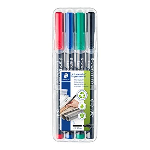ステッドラー(STAEDTLER) 油性ペン ルモカラー 太書き 4色 314 WP4