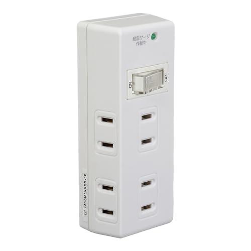 エルパ (ELPA) 集中スイッチタップ コンセント 電源タップ 雷ガード 6個口 耐雷 A-S60...