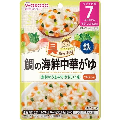 和光堂 具たっぷりグーグーキッチン 鯛の海鮮中華がゆ 80g×12袋セット 7か月頃から 鉄分入り ...