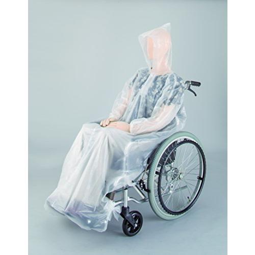 宇都宮製作 暮らし生き活き 車いす用レインコート 使いきりタイプ(5枚入) フリーサイズ クリア