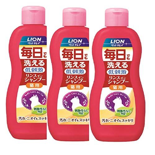 ライオン (LION) ペットキレイ 毎日でも洗えるリンスインシャンプー 猫用 1)3個パック (ま...