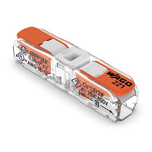 WAGO レバーナット インラインスプライシングコネクター ソリッドおよびより線導体用 2導体 操作...